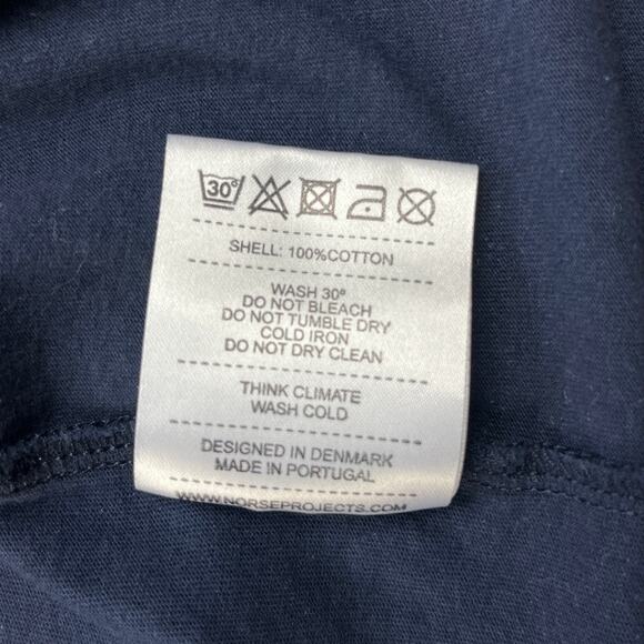 Norse Projects T-Shirt Adult Small Navy Blue Basic Crewneck Short Sleeve Cotton - Picture 6 of 12